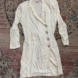vintage rampage white mini suit dress